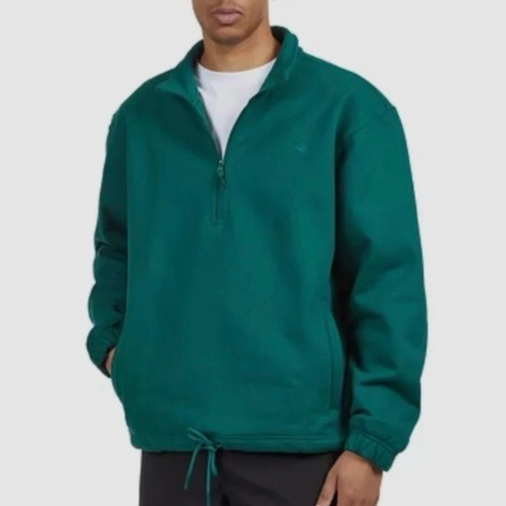 Adidas Men’s Medium Green C HZ 1/4 Zip Sweatshirt‎ Sporty Loungewear Travel Gym